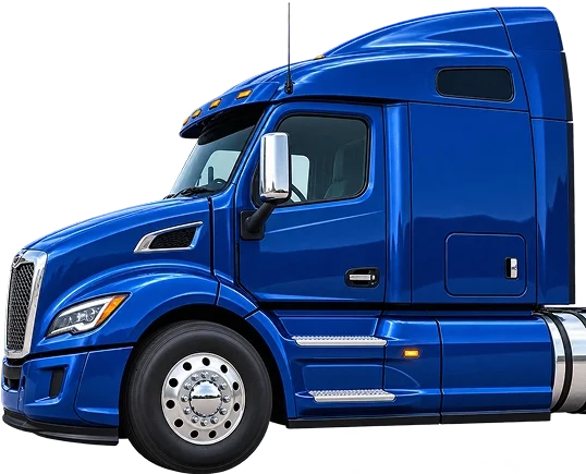 Blue transport truck