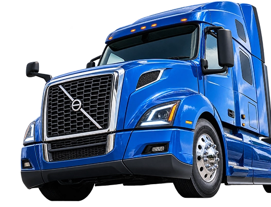 Blue transport truck